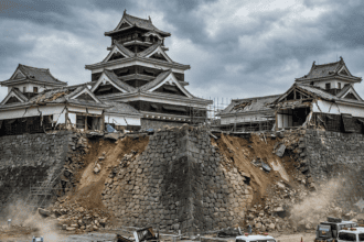 Japan Earthquake Leaves Iconic Kumamoto Castle Partially Damaged