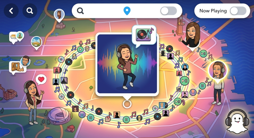 Snapchat’s New ‘Now Playing’ Feature Lets You Map Your Music