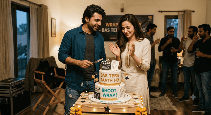 Sana Javed and Farhan Saeed Celebrate Shoot Wrap of ‘Bas Tera Saath Ho’