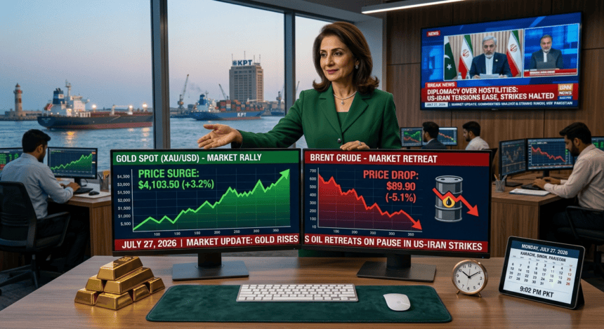 Gold Prices Rise as Oil Retreats Following Pause in US-Iran Strikes