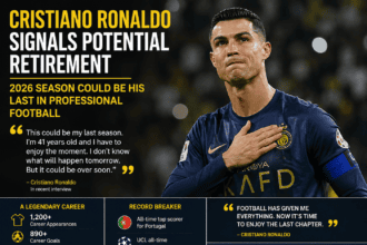 Cristiano Ronaldo hints at retirement, eyeing 2026 World Cup finale