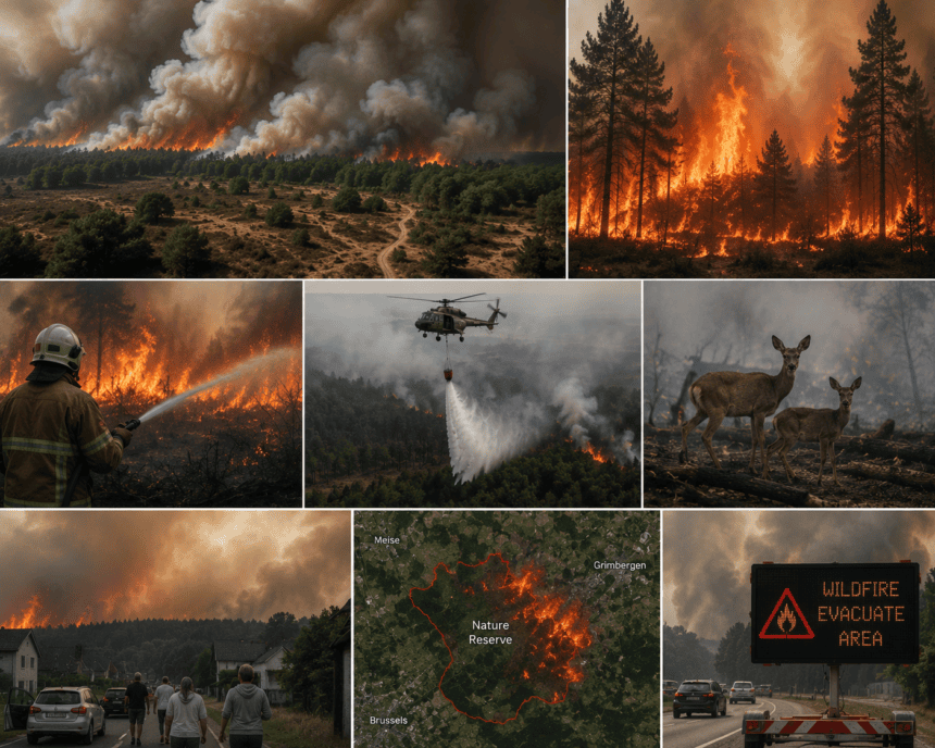 Fire consumes 600 hectares of Belgian nature reserve as blaze intensifies