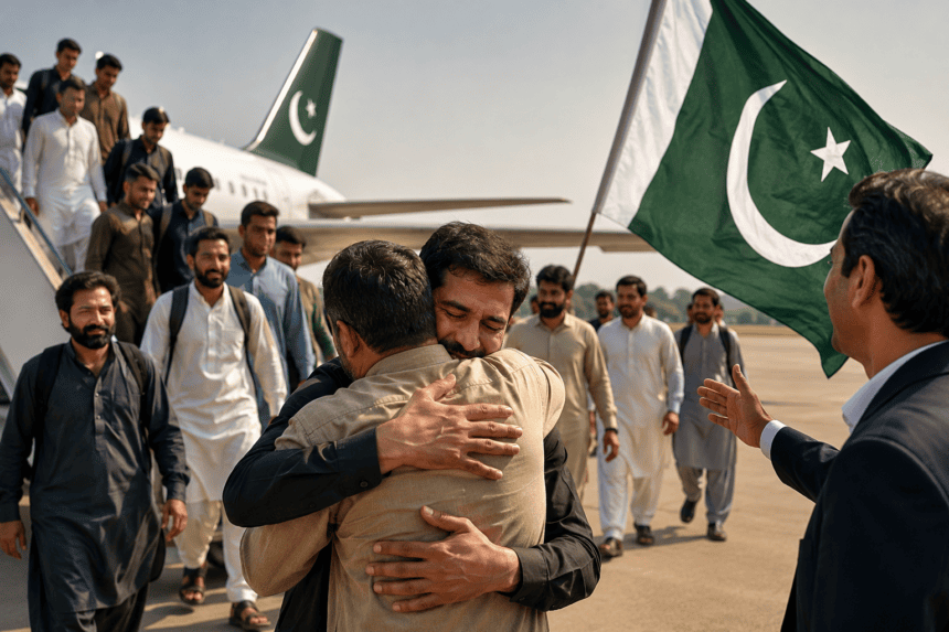 25 Pakistani Nationals Return Home After Release from Indian Jails