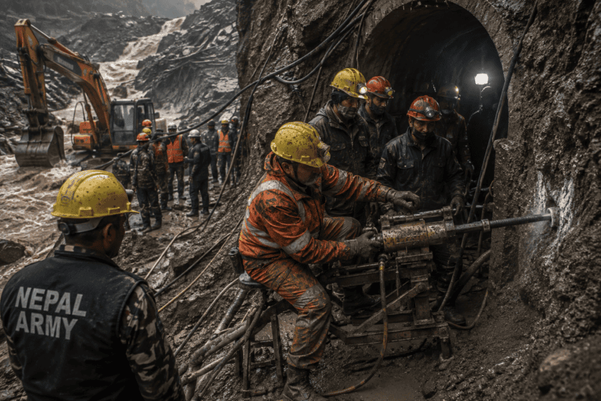 Nepal Rescuers Race Against Time as Flash Floods Trap Hundreds in Tunnel Complex