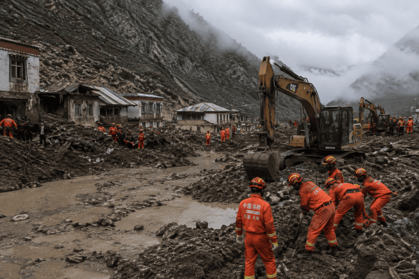 Mudslide in Tibet leaves 16 dead, hundreds missing