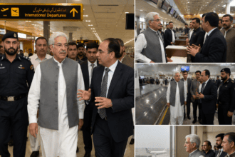 Khawaja Asif inspects Lahore airport, orders immediate upgrade to passenger services