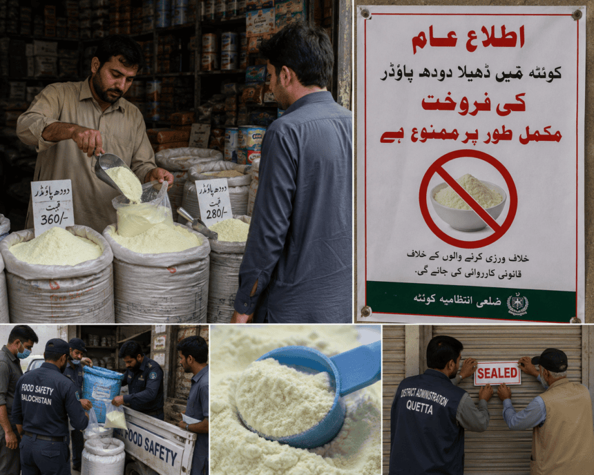 Quetta authorities ban loose powdered milk sales over health risks