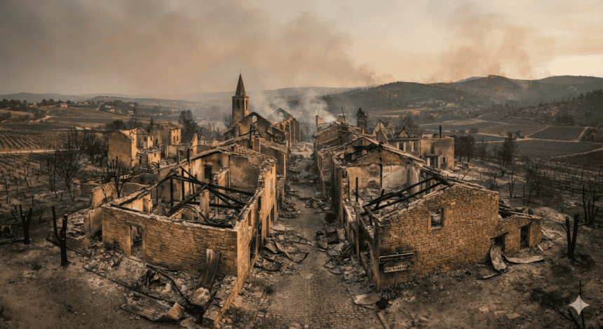Charred Remains: French Village Abandoned After Devastating Wildfires