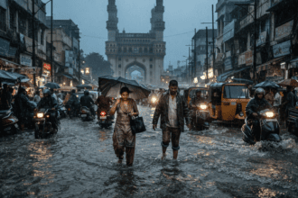 Monsoon downpour brings Hyderabad to a standstill