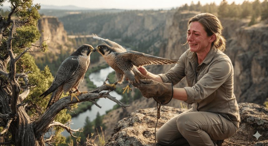 Injured peregrine falcon reunited with mate in emotional rescue