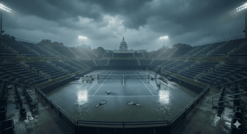 Heavy Rain Forces Washington Open Final to Monday