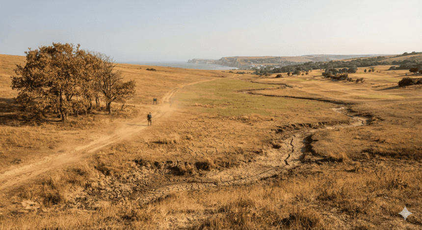 Satellite imagery reveals England’s rapid browning as drought intensifies