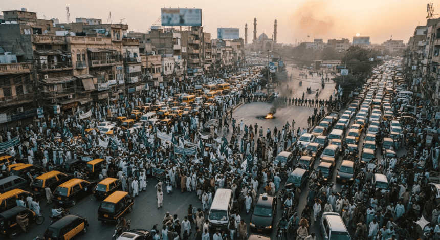 JI Protests Paralyze Karachi Arteries; Commuters Stranded for Hours