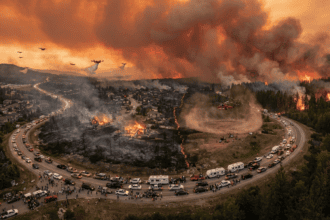 Jasper wildfire doubles in size as thousands flee mountain town