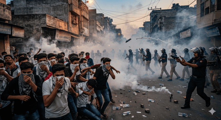 Police Fire Tear Gas to Disperse Protesting Youth in Northern India