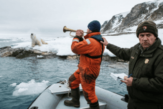 Man fined after using boat foghorn to wake sleeping polar bear