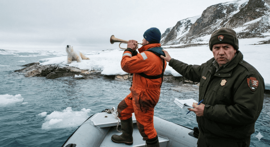 Man fined after using boat foghorn to wake sleeping polar bear