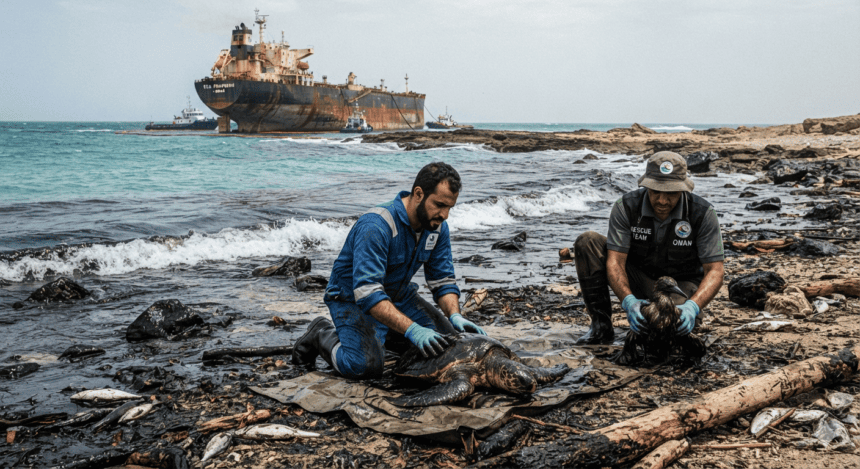 Oil Spill From Grounded Tanker Threatens Arabian Sea Wildlife