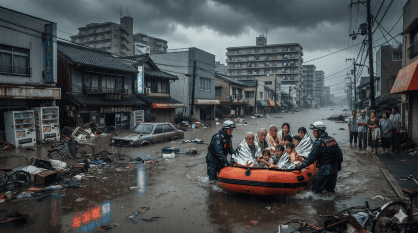 Record Rainfall Leaves Eight Dead, Thousands Stranded Across Japan