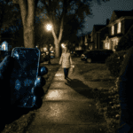 Masked intruder stalks neighborhood in chilling home-security footage