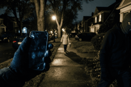 Masked intruder stalks neighborhood in chilling home-security footage