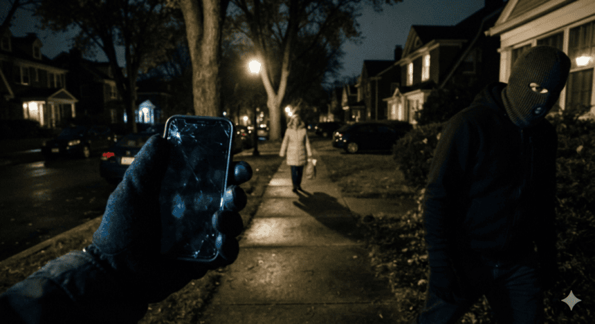 Masked intruder stalks neighborhood in chilling home-security footage