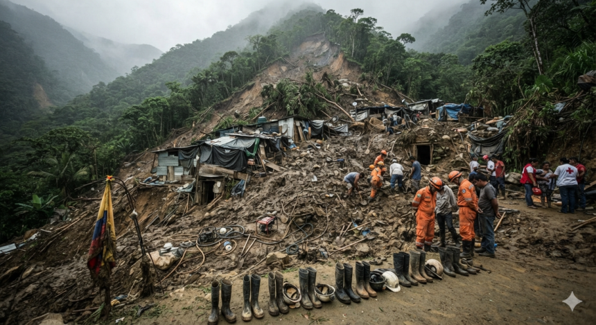 LANDSLIDE AT UNLICENSED COLOMBIAN GOLD MINE KILLS 13