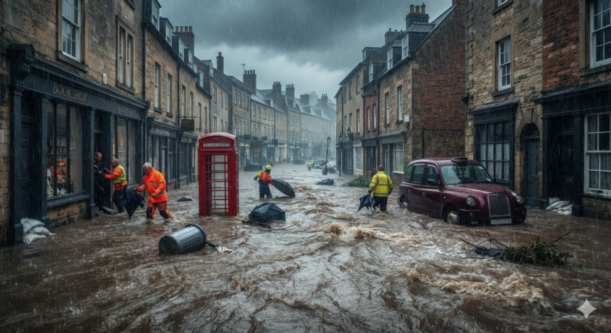 Heavy rain triggers flash flood alerts across southern England