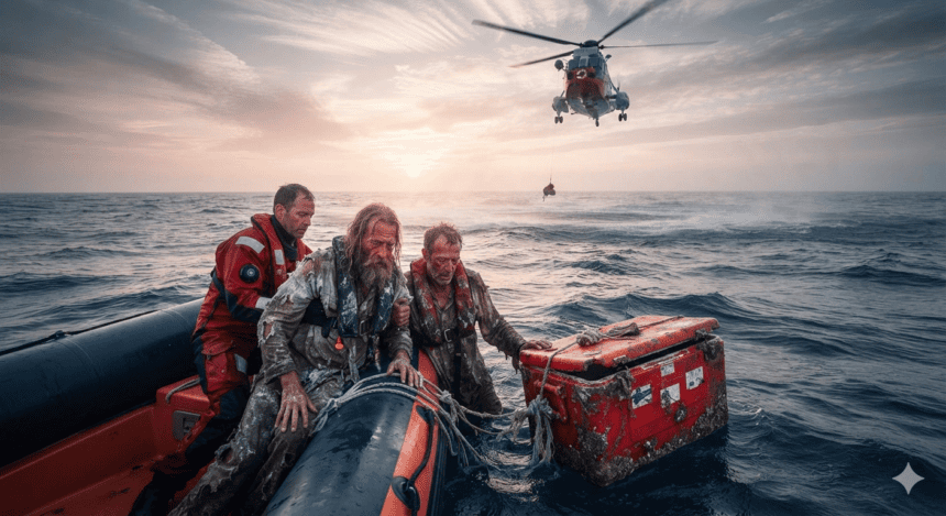 Two fishermen found alive after five days adrift on a cooler