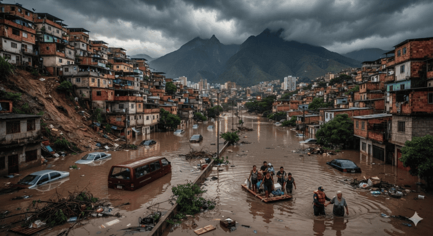 Heavy Rains Leave Caracas Streets Submerged as Infrastructure Strains