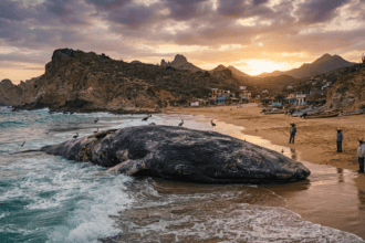 Massive Humpback Whale Carcass Washes Ashore on Mexican Beach