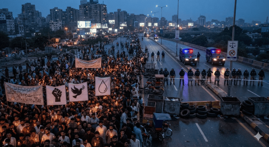 Police book protesters for Shahrah-e-Faisal blockade following Mir Raza Ali murder
