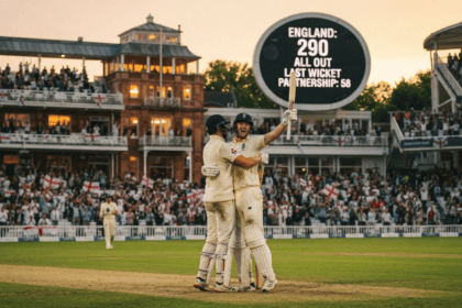 Last-wicket pair salvage England’s innings with stubborn 290