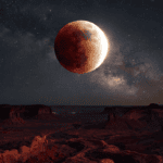 Partial Lunar Eclipse Drapes Moon in Crimson Glow