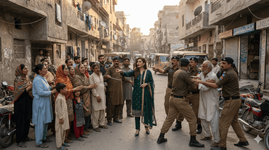 Karachi woman caught on video assaulting neighbors as police stand by