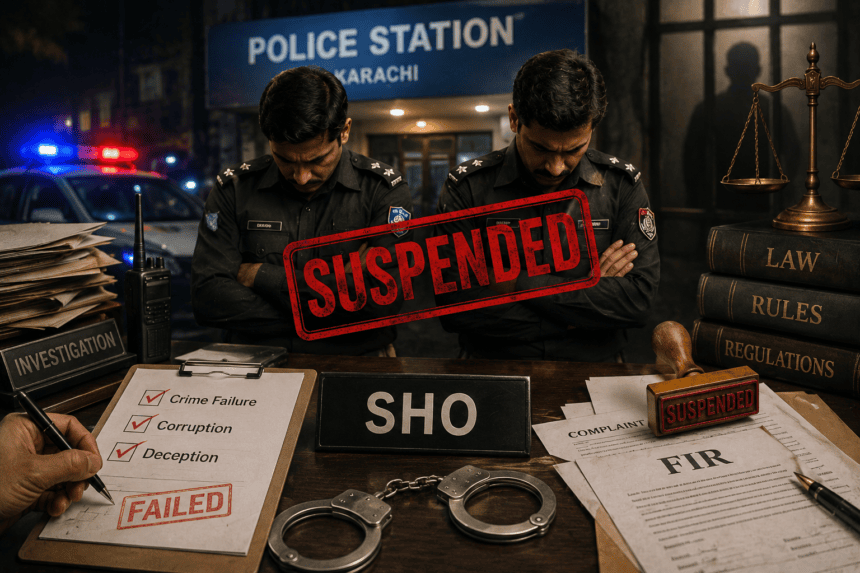 Karachi Police Suspend Two SHOs Over Corruption and Operational Failure