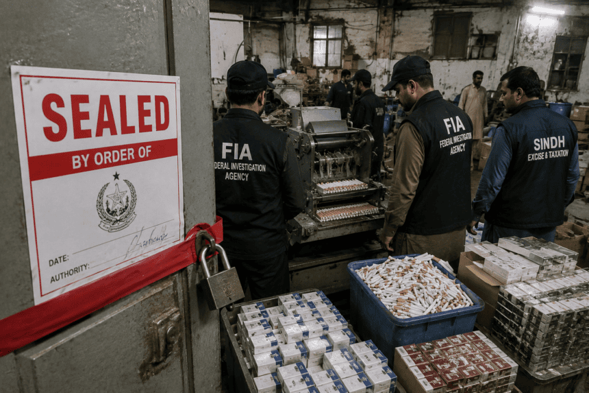 Karachi authorities seal illegal cigarette factory in surprise raid