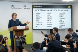 New storm names for 2026-2027 released by Met Office
