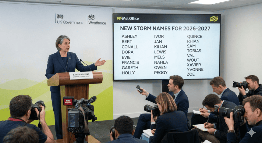 New storm names for 2026-2027 released by Met Office