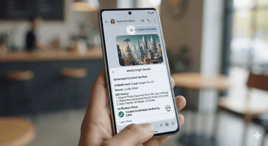 Google Messages adds Content Credentials to track AI edits in chat media
