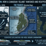 Satellite images show how Canadian 'island' vanished before turning up 20 miles away