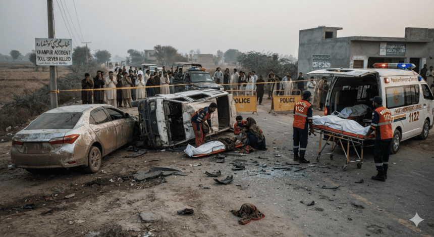 Death toll in Khanpur road accident reaches seven