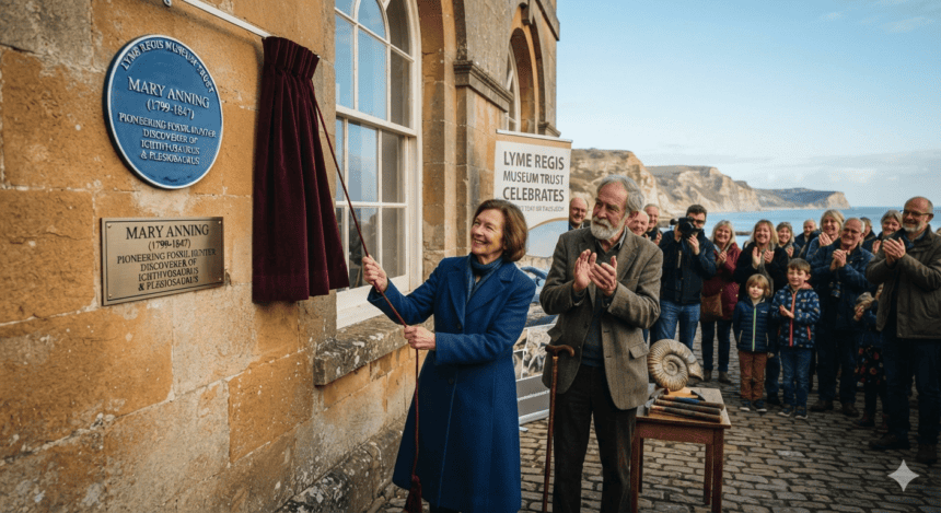 Mary Anning’s legacy cemented with Lyme Regis blue plaque