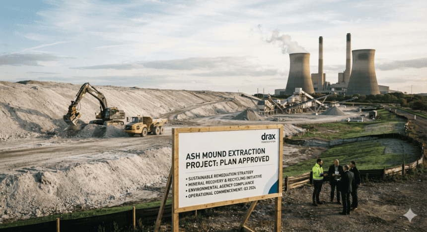 Drax Power Station wins approval to mine ash from historic site