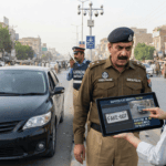 Karachi Safe City cameras catch SHO driving with fake license plate