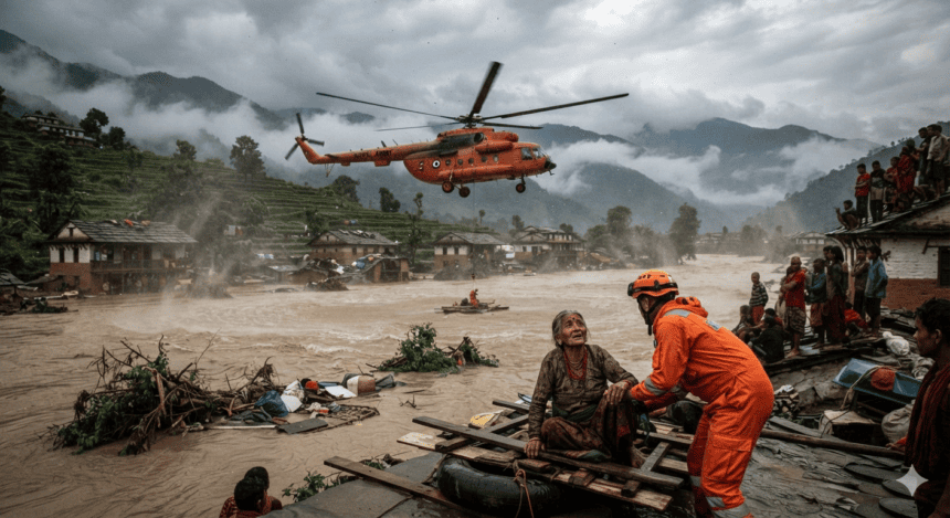 In Flood-Stricken Nepal, a Cool Gust Carries Hopes of a Miracle Rescue
