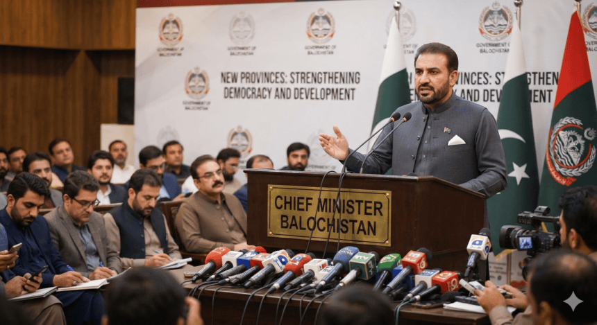 CM Bugti voices support for creation of new provinces