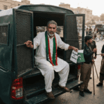 Sohail Afridi stages protest inside police van over PTI leaders' arrest