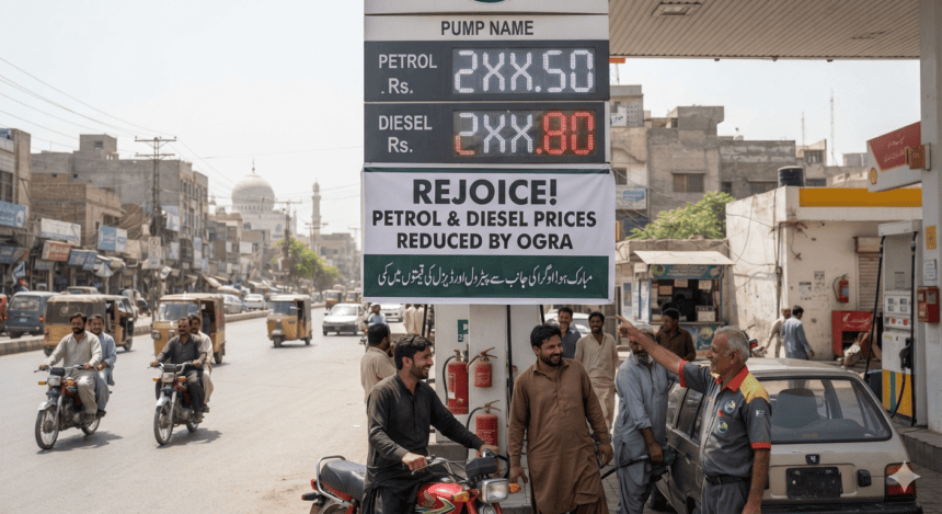 Petrol price, diesel rate reduced by OGRA