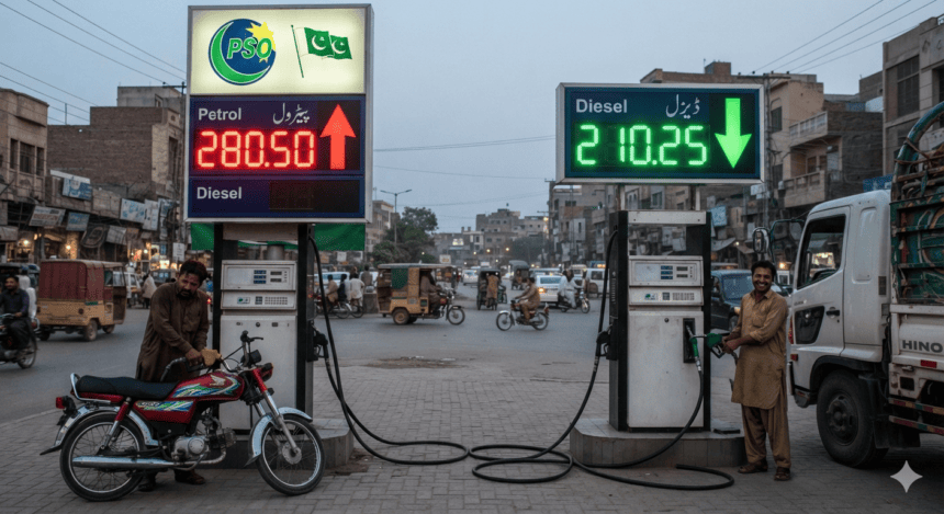 Petrol price rises, diesel rate falls in Pakistan